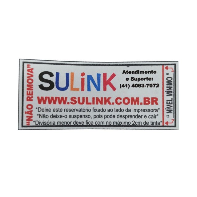 30 Etiquetas Nível Mínimo para Reservatórios Bulk Ink (Personalizada com Logo ou Nome, Telefone, Site e E-mail)