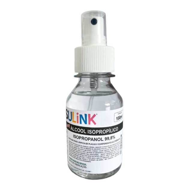 Álcool Isopropílico - 100ml com Spray - Ideal para Limpeza de Placas e Produtos Eletrônicos