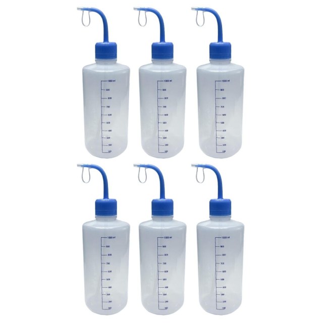 Frasco Bico Curvo - Pisseta | Capacidade: 1 Litro - Kit 6 Unidades na Sulink