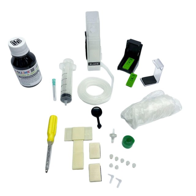 Bulk Ink Slim (Mono - Só Preto) - para HP de 2 Cartuchos (Sem Cartucho - Utilizar Original HP) - Com Tinta Corante