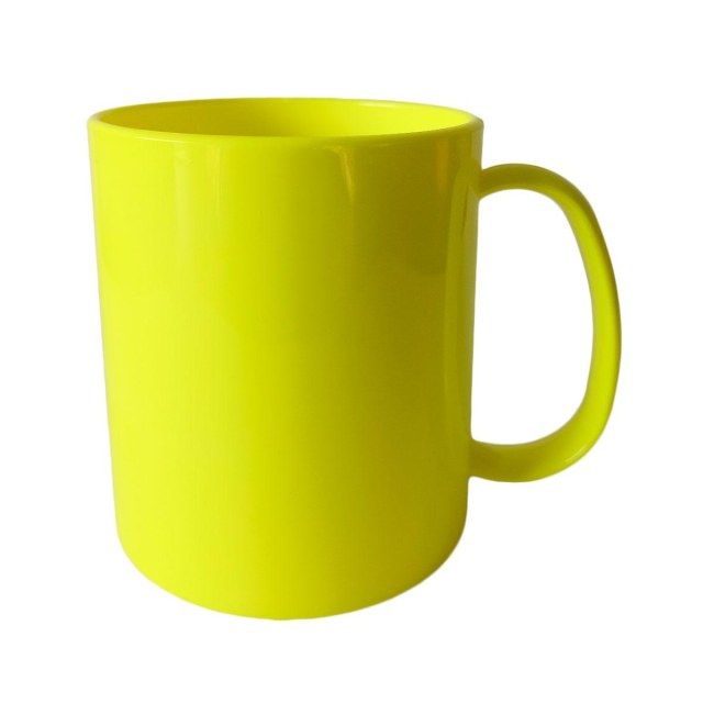 Caneca de Plástico Polímero 360ml Colorida para Sublimação (ADP) | Amarela