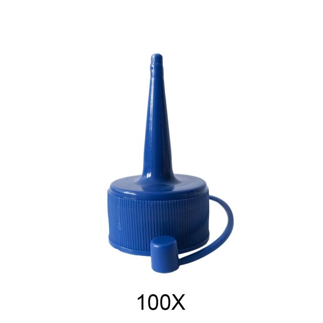 Bico Aplicador para Frascos Pet Boca 28mm - Azul (Ciano) | Kit com 100 Unidades na Sulink