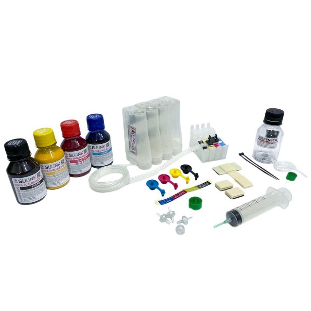 Kit Bulk Ink para Epson 4 Cores Sem Chip - Com Tinta Sublimática