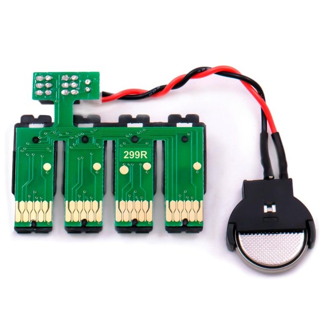 Placa Reset Chip Full para Bulk Ink Epson 4 Cores | Modelo: 299R Botão Reset com Bateria na Sulink