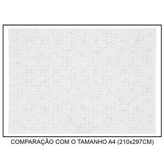 Quebra-Cabeça Branco para Sublimação | Tamanho: 19x27cm (A4) - 121 Peças na Sulink