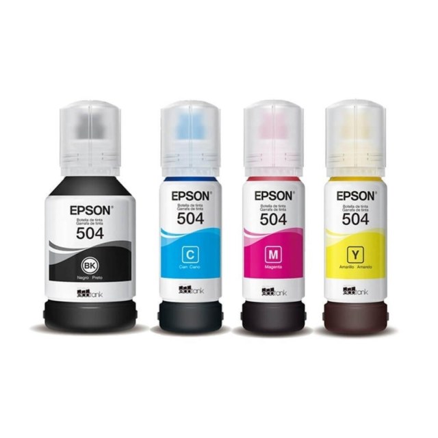 Kit Refil de Tinta Original Epson 4 Cores (504) para Epson L4150, L4160, L6161, L6171, L6191 e Similares na Sulink