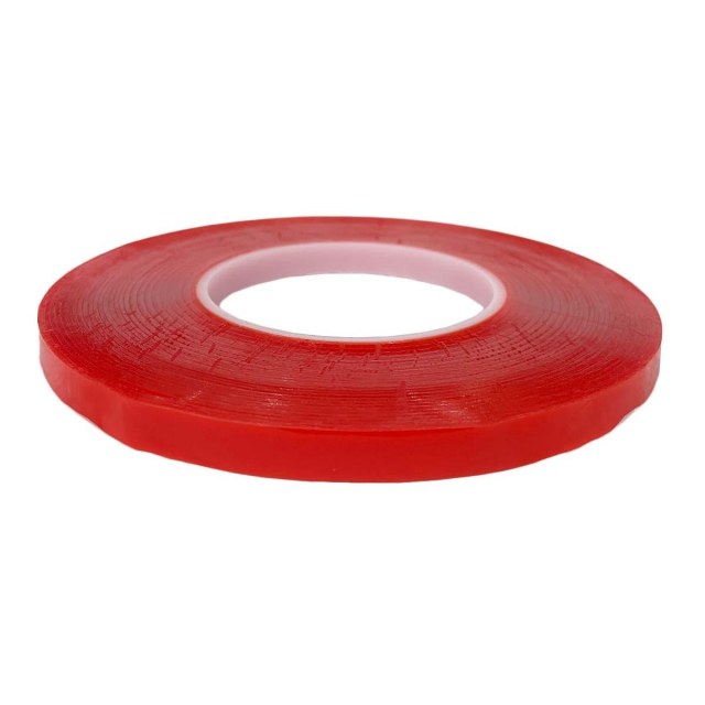 Rolo Fita Dupla-Face Poliéster Fina Incolor (Vermelha) - 10mm X 50 Metros na Sulink