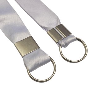 Cordão Branco Tirante em Poliéster com Argola para Sublimação | Tamanho: 21mm x 20cm na Sulink