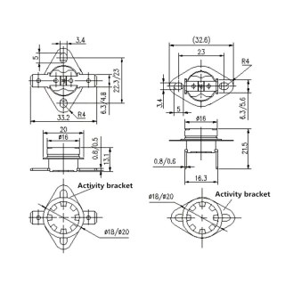 Termostato KSD302 250V-16A Cerâmica 260ºC | Normal Fechado na Sulink