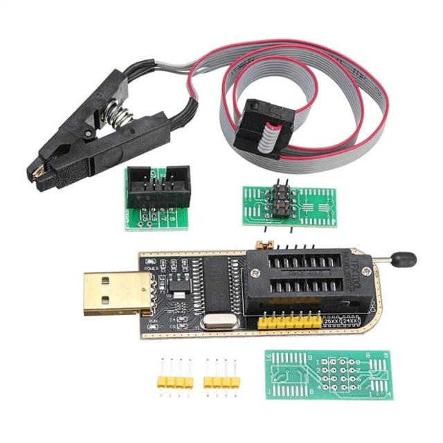 Gravador de Eeprom CH341A Flash Spi Bios + Pinça Clip SOIC8 SOP8 na Sulink