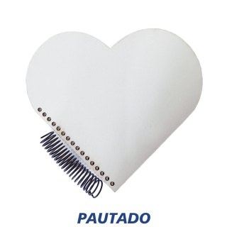 Caderno Pautado Coração 20x22cm com Capa MDF Branco para Sublimação (SE) na Sulink