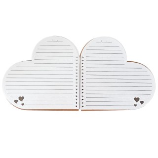 Caderno Pautado Coração 20x22cm com Capa MDF Branco para Sublimação (SE) na Sulink