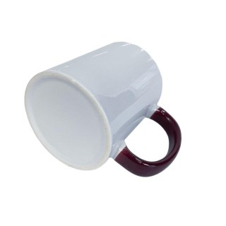 Caneca de Cerâmica Branca com Interior e Alça Colorido para Sublimação | Vinho na Sulink