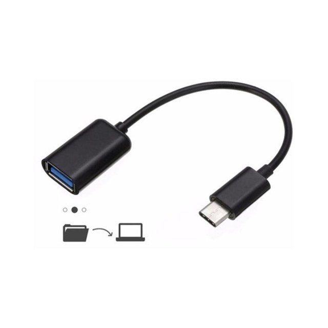Adaptador tipo Cabo USB 3.0 Fêmea para Tipo C Macho - Preto na Sulink