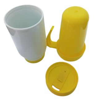 Caneca Térmica 450ml de Polímero Branco para Sublimação (SFCT) | Tampa/Alça/Base: Amarela na Sulink