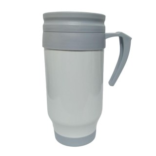 Caneca Térmica 450ml de Polímero Branco para Sublimação (SFCT) | Tampa/Alça/Base: Cinza na Sulink