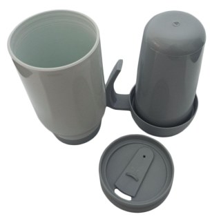 Caneca Térmica 450ml de Polímero Branco para Sublimação (SFCT) | Tampa/Alça/Base: Cinza na Sulink
