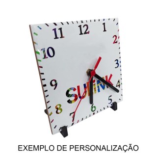 Azulejo de Cerâmica com Relógio Branco Brilhante Resinado para Sublimação | Tamanho: 15x15cm na Sulink