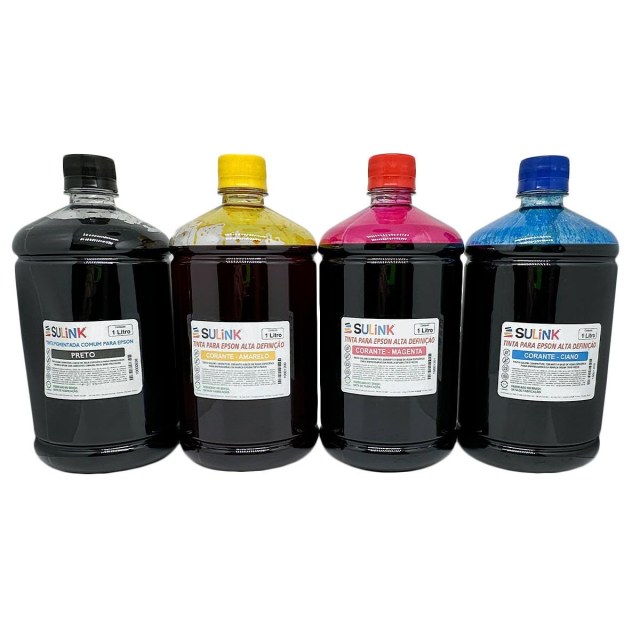 Kit Promocional com 4 Litros de Tinta para Epson L4150 L4160 L6161 L6171 L6191 na Sulink