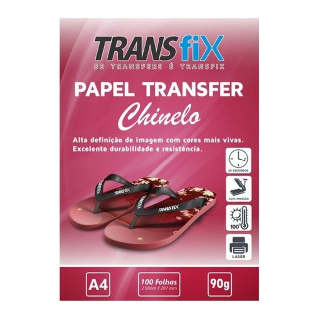 Papel Transfer Laser Chinelo 90g (Rosa) - A4 (210x297mm) - Transfix | Pacote com 100 Folhas na Sulink