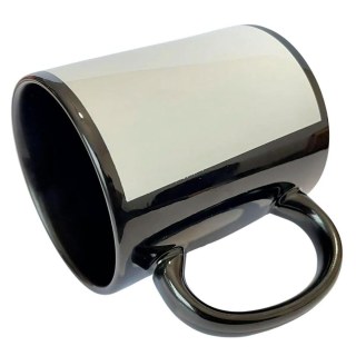 Caneca de Cerâmica com Tarja Reta Branca para Sublimação | Preta na Sulink