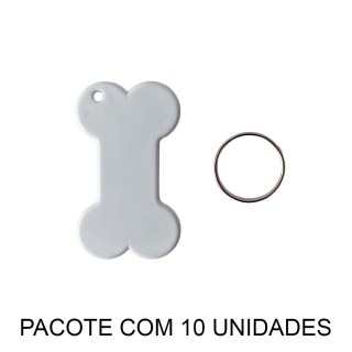 Chaveiro em Polímero Branco Osso Ossinho para Sublimação (SM) | Pacote com 10 Unidades na Sulink