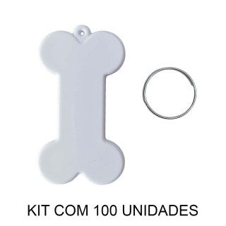 Chaveiro em Polímero Osso / Ossinho Branco para Sublimação (UDP) com Argola | Kit com 100 Unidades na Sulink