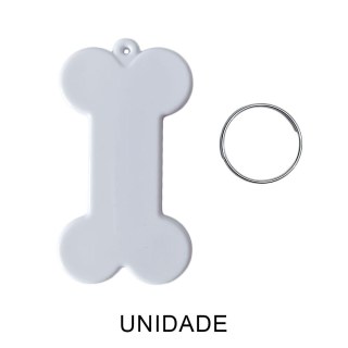Chaveiro em Polímero Osso / Ossinho Branco para Sublimação (UDP) com Argola | Unidade na Sulink