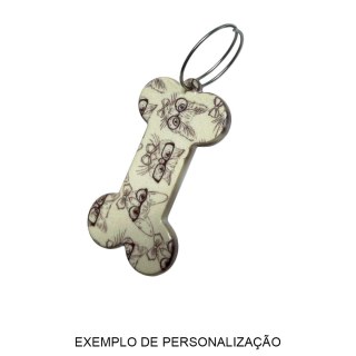 Chaveiro em Polímero Osso / Ossinho Branco para Sublimação (UDP) com Argola | Pacote com 10 Unidades na Sulink