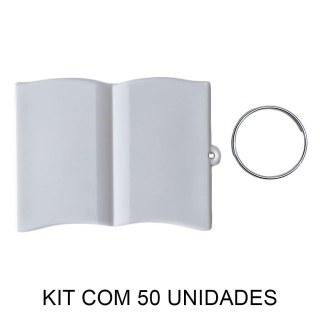 Chaveiro em Polímero Livro Bíblia Branco para Sublimação (UDP) com Argola | Kit com 50 Unidades na Sulink