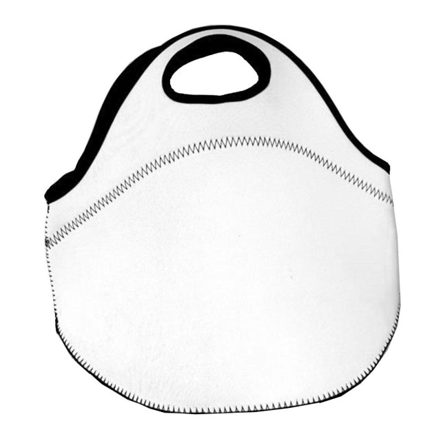 Lancheira Térmica com Zíper 30x25cm em Neoprene Neoplex Branco/Preto para Sublimação