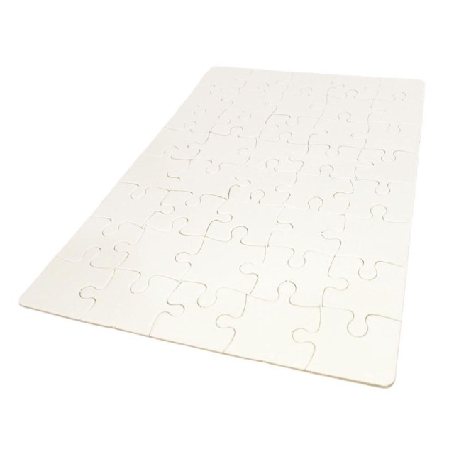 Quebra-Cabeça Branco para Sublimação | Tamanho: 19x27cm (A4) - 40 Peças