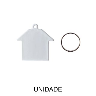 Chaveiro em Polímero Branco Casa Casinha para Sublimação (SM) | Unidade na Sulink