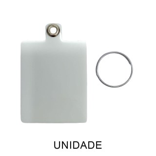Chaveiro Laminado PVC Branco para Sublimação | Retangular 4x5cm (SE) na Sulink