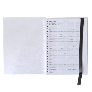 Caderno Pautado 14x19cm com Capa PET Branco e Fita Marca Página para Sublimação (SE) na Sulink