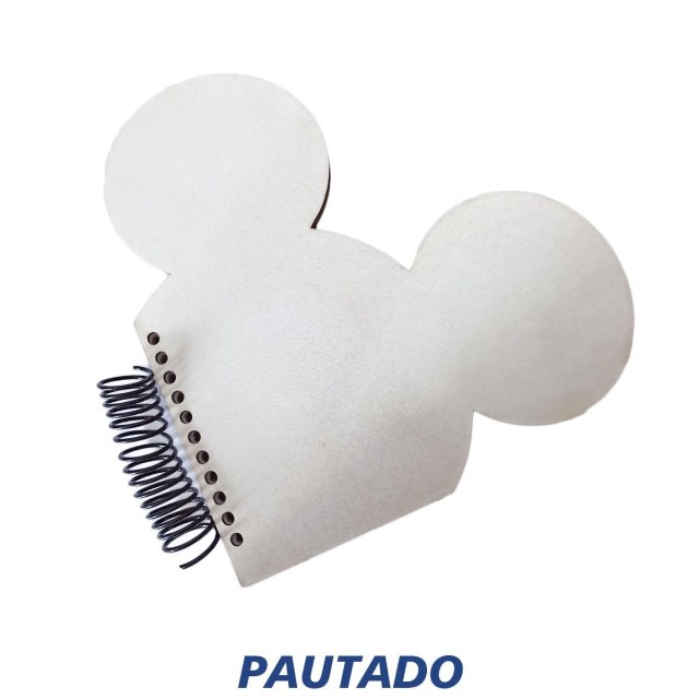 Caderno Pautado Mouse 19x23cm com Capa MDF Branco para Sublimação (SE)