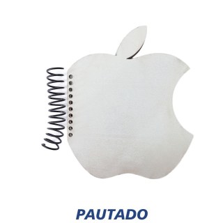 Caderno Pautado Maça 17x20cm com Capa MDF Branco para Sublimação (SE) na Sulink