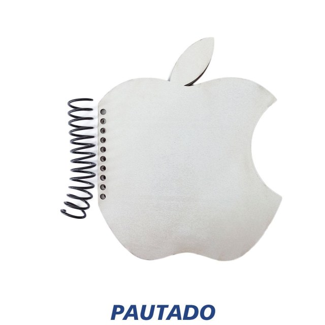 Caderno Pautado Maça 17x20cm com Capa MDF Branco para Sublimação (SE)