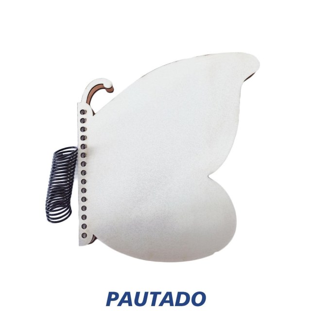 Caderno Pautado Borboleta 18x20cm com Capa MDF Branco para Sublimação (SE)