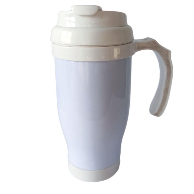 Caneca Térmica 450ml de Polímero Branco para Sublimação | Tampa/Alça/Base: Branca