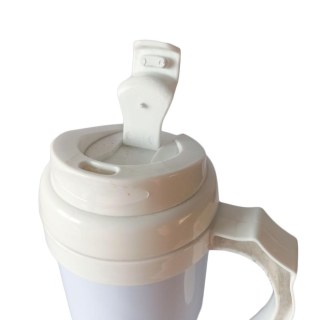 Caneca Térmica 450ml de Polímero Branco para Sublimação | Tampa/Alça/Base: Branca na Sulink