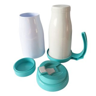 Caneca Térmica 450ml de Polímero Branco para Sublimação | Tampa/Alça/Base: Verde Tiffany na Sulink
