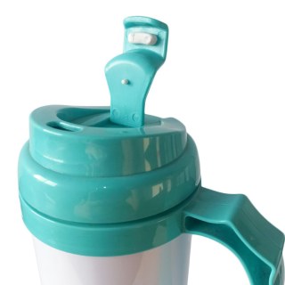 Caneca Térmica 450ml de Polímero Branco para Sublimação | Tampa/Alça/Base: Verde Tiffany na Sulink