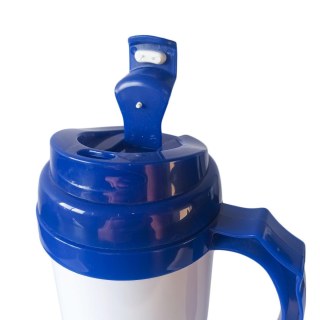 Caneca Térmica 450ml de Polímero Branco para Sublimação | Tampa/Alça/Base: Azul Royal na Sulink