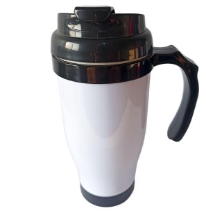 Caneca Térmica 450ml de Polímero Branco para Sublimação | Tampa/Alça/Base: Preta na Sulink