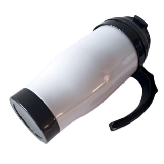 Caneca Térmica 450ml de Polímero Branco para Sublimação | Tampa/Alça/Base: Preta na Sulink