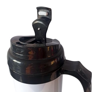 Caneca Térmica 450ml de Polímero Branco para Sublimação | Tampa/Alça/Base: Preta na Sulink