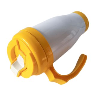 Caneca Térmica 450ml de Polímero Branco para Sublimação | Tampa/Alça/Base: Amarela na Sulink