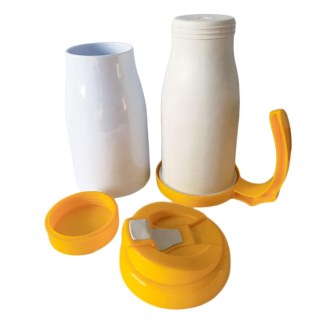 Caneca Térmica 450ml de Polímero Branco para Sublimação | Tampa/Alça/Base: Amarela na Sulink