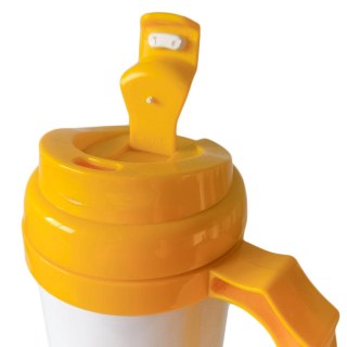 Caneca Térmica 450ml de Polímero Branco para Sublimação | Tampa/Alça/Base: Amarela na Sulink